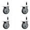 Service Caster 5'' Thermoplastic Rubber Swivel 7/8'' Expanding Stem Caster Set Total Lock Brake, 4PK SCC-EXTTL20S514-TPRB-78-4 - alternate 1